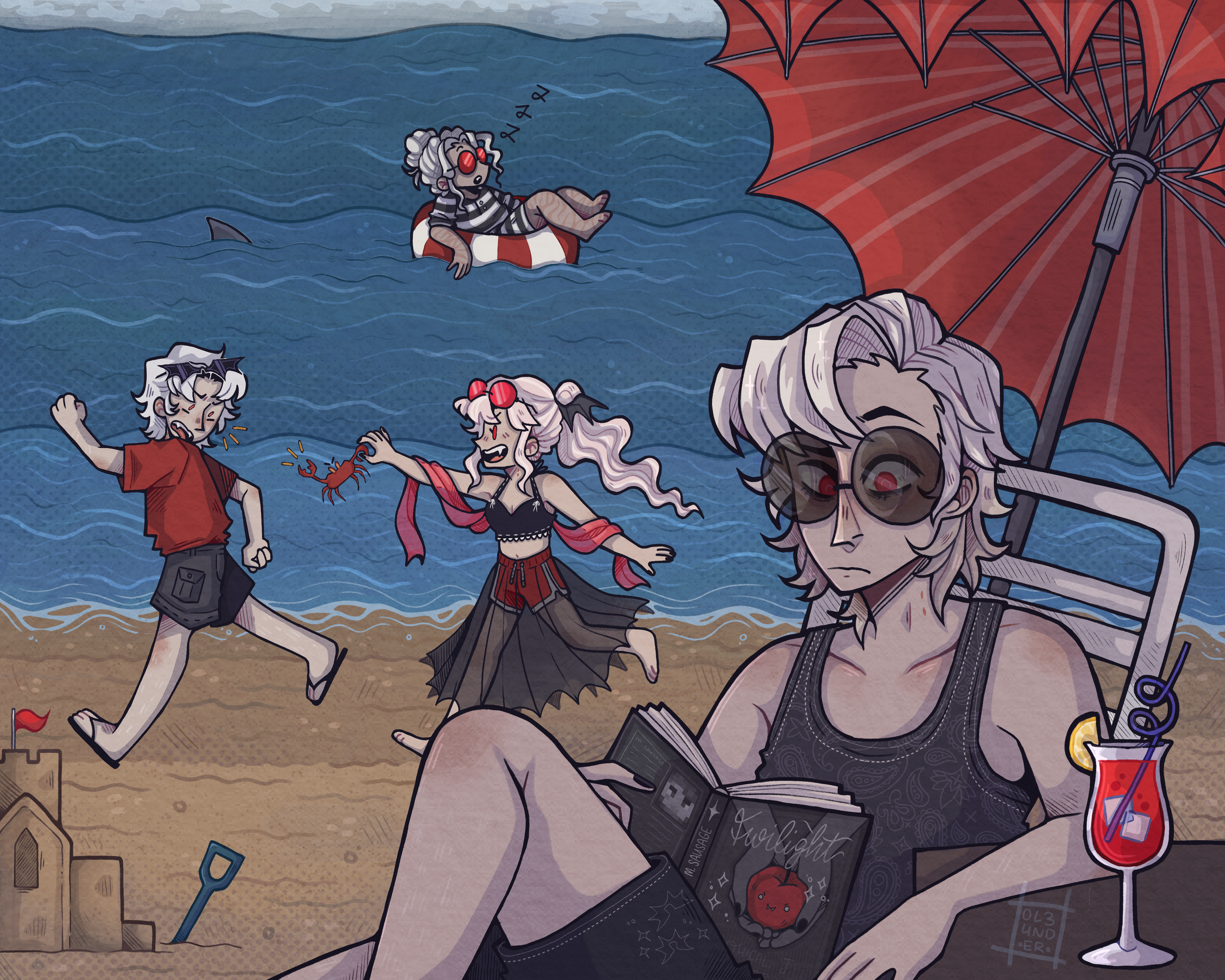 Beach Day - Vampires SMP 7x6" Print
